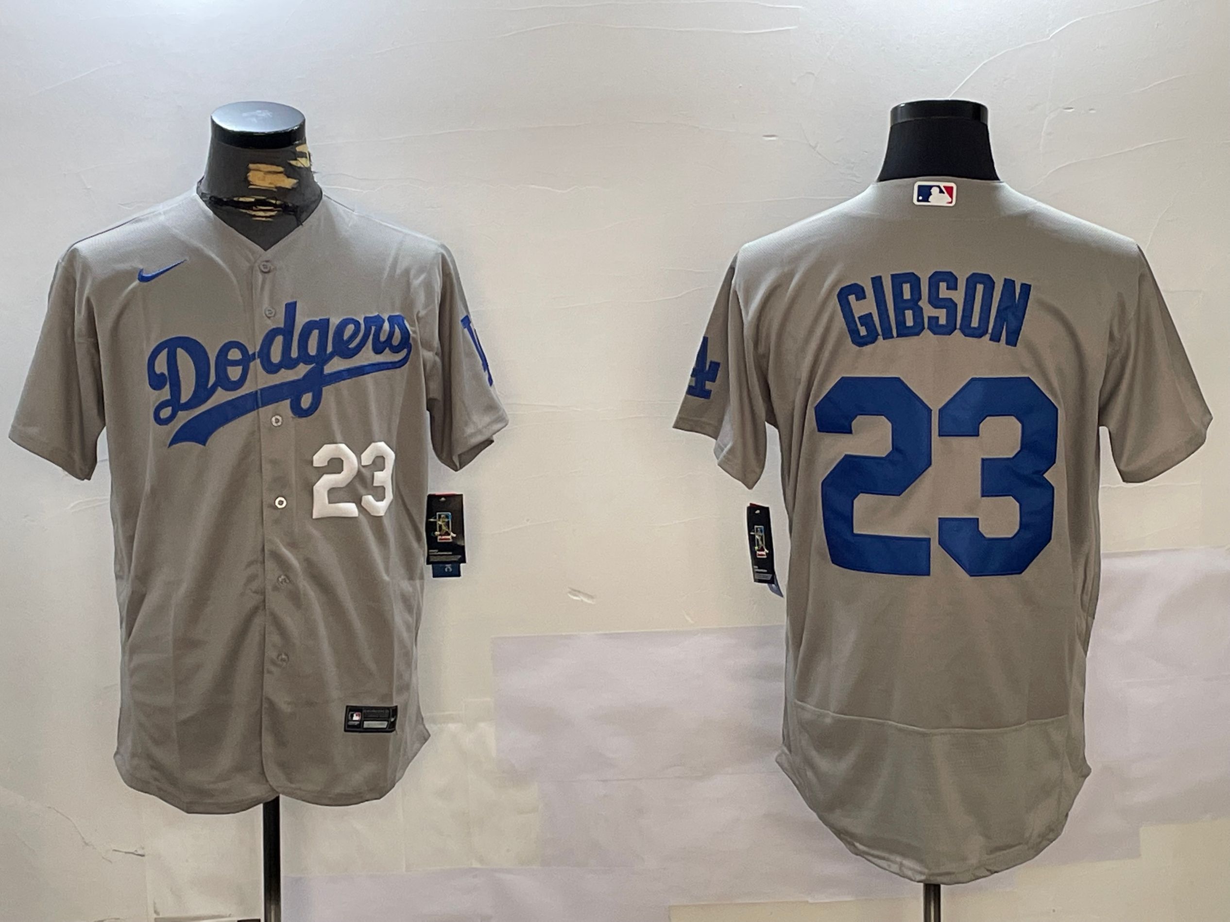 Men Los Angeles Dodgers #23 Gibson Grey Elite 2024 Nike MLB Jersey style 12161->los angeles dodgers->MLB Jersey